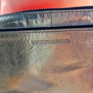 Lucky Brand Black Leather Bag with Glossy Finish